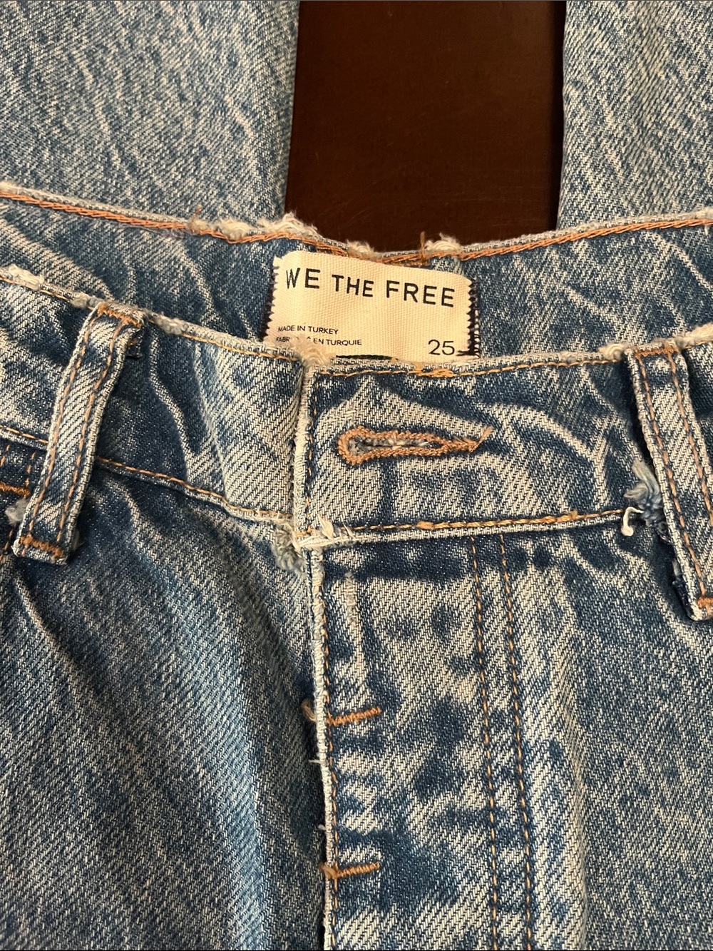 We The Free Light Blue good luck barrel jeans. With distressing  NWOT - Picture 2 of 12